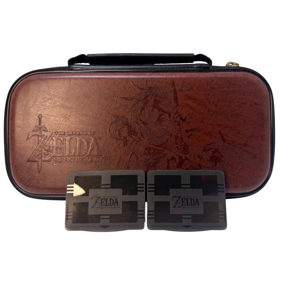 Nintendo Switch Zelda Breath of the Wild Deluxe Travel Case Brown Faux Leather